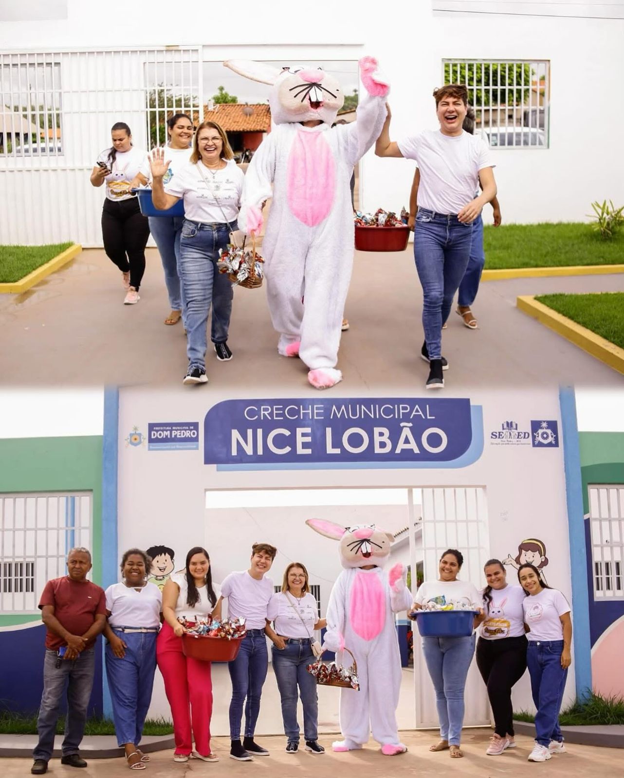 Milhares de OVOS DE PÁSCOA sendo entregues pela Assistência Social de Dom Pedro. 