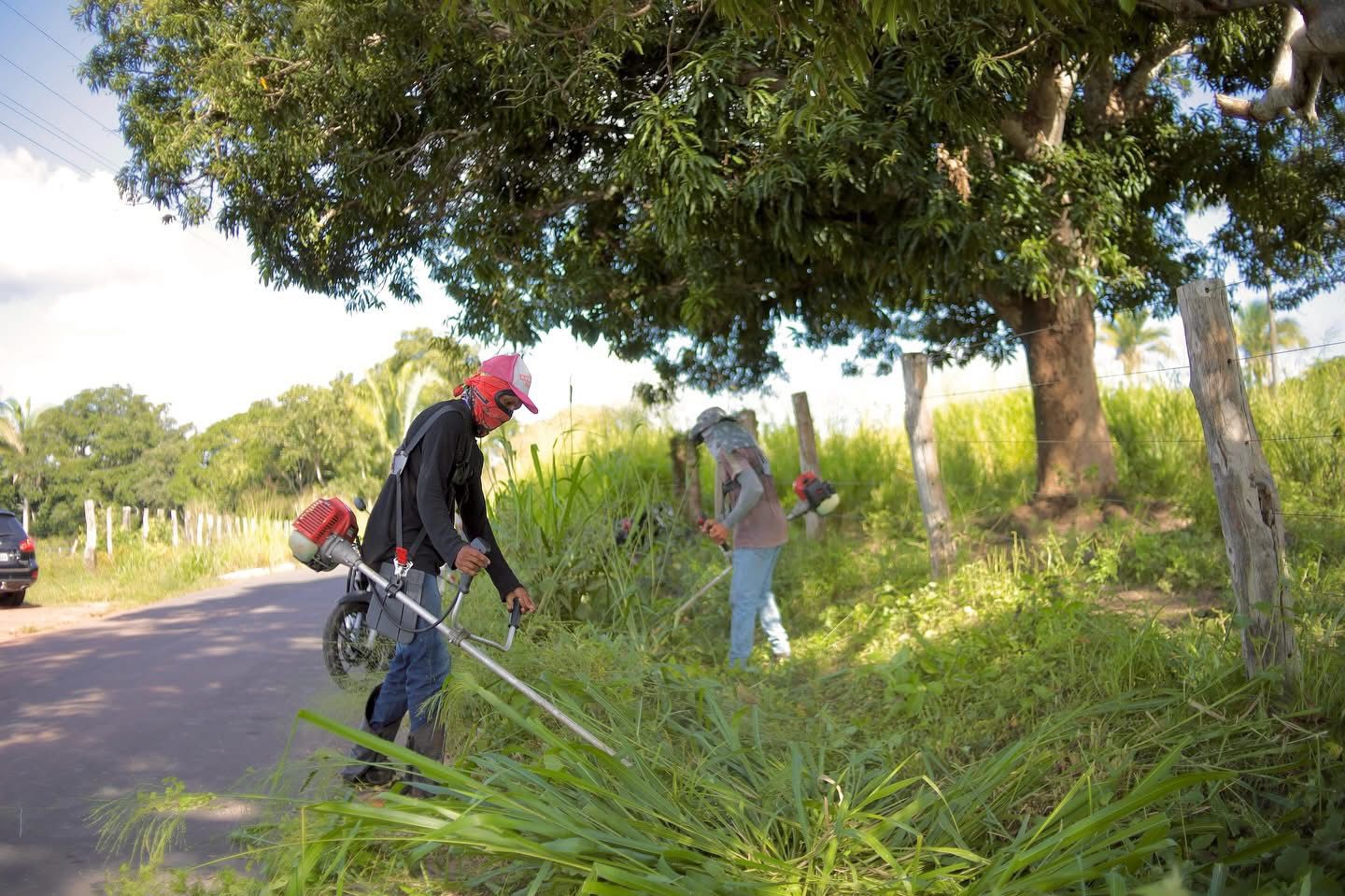 LIMPEZA NA VEGETAÇÃO QUE DÁ ACESSO AO CENTRO DO BERNARDINO