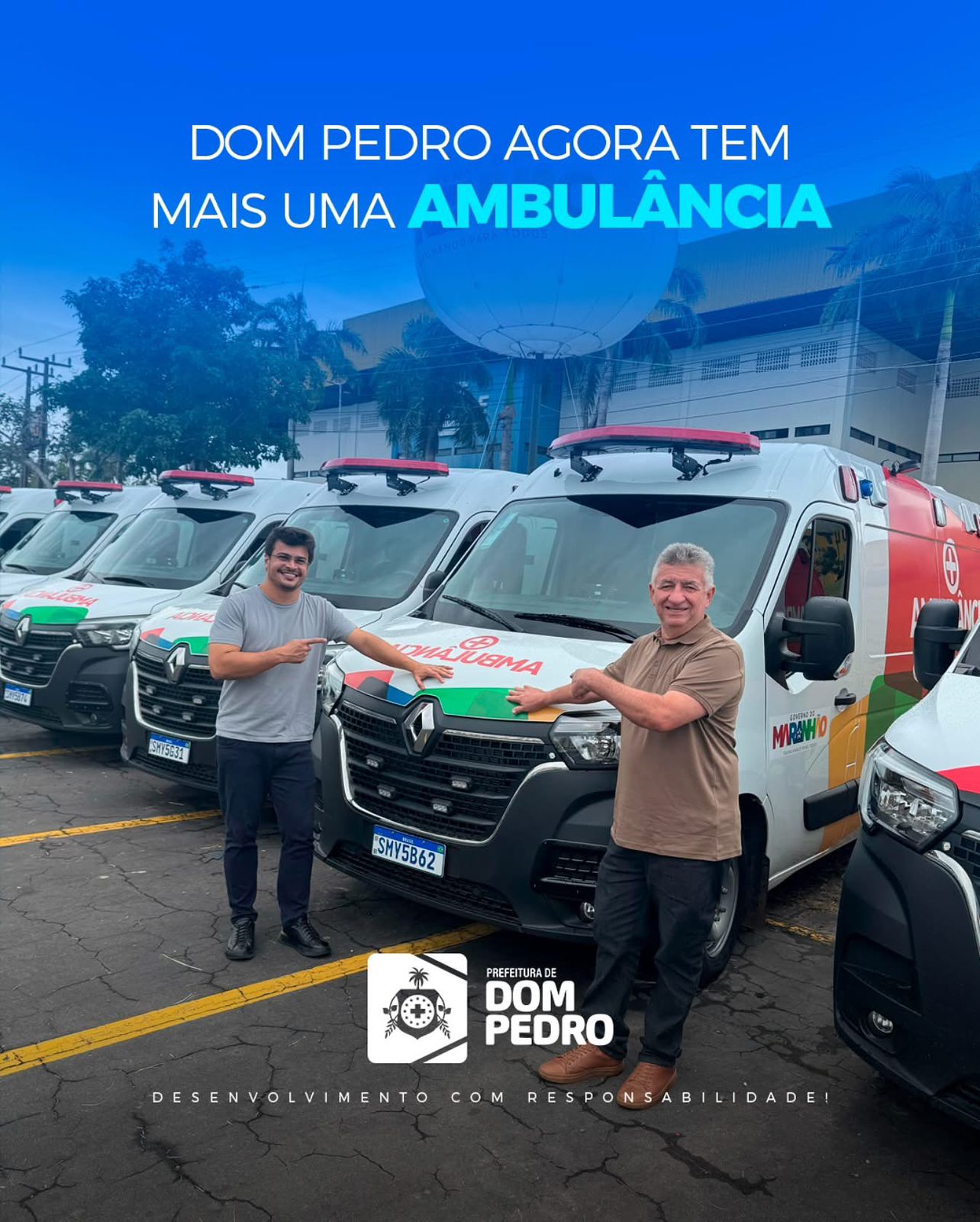TÁ CHEGANDO MAIS UMA AMBULÂNCIA NOVINHA PARA O POVO DE DOM PEDRO